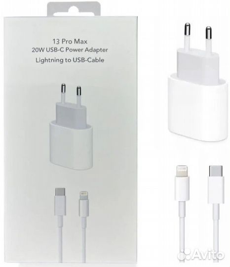 Зарядка iPhone 20 Вт с кабелем Type-C-Ligtning