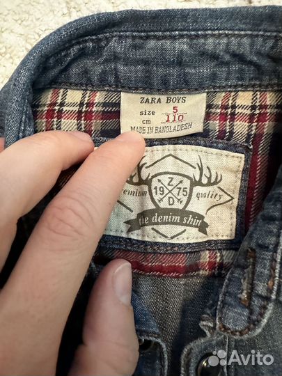 Джинсовая рубашка zara для мальчика
