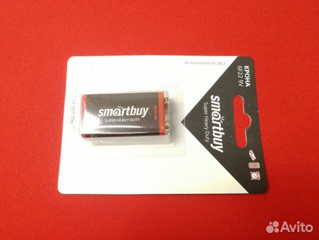 Батарейка Smartbuy 6F22/1BL солевая крона (12/240)