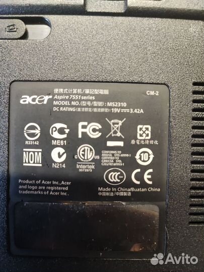 Acer aspire 7551