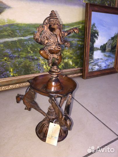 Ганеша танцующий бронзовая статуэтка