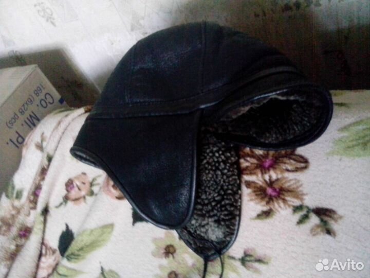 Шапка кожаная на ребенка 8-12 лет