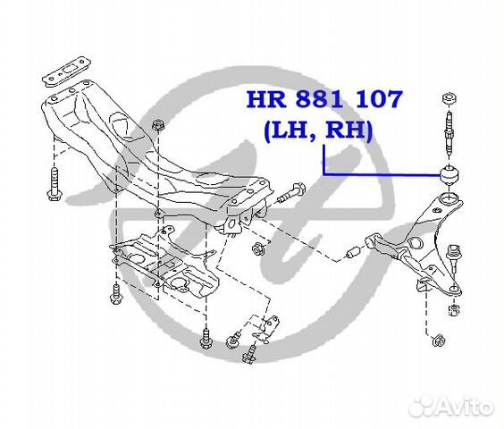 Сайлентблок перед прав / лев