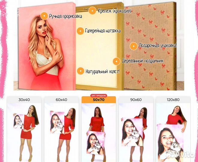 Портрет на холсте 120х80