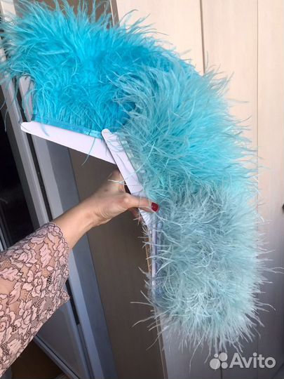 Перья страуса на ленте пушистые