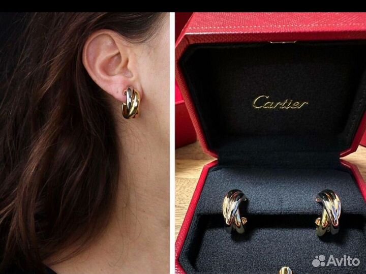 Серьги Cartier trinity