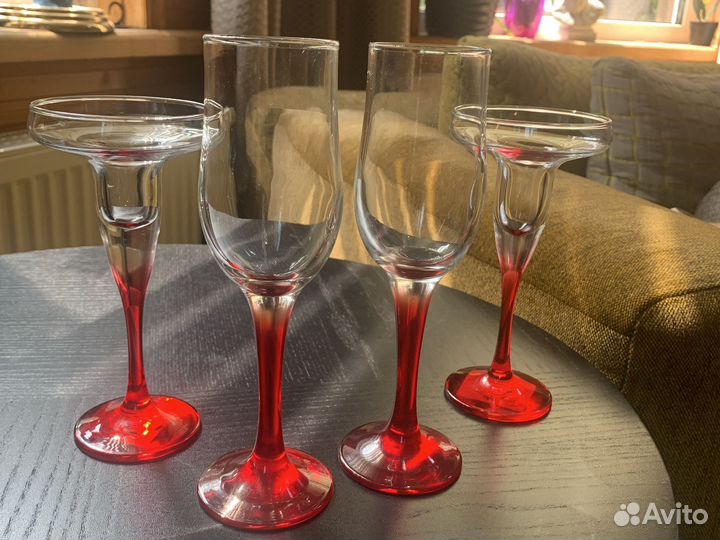 Фужеры цветной хрусталь