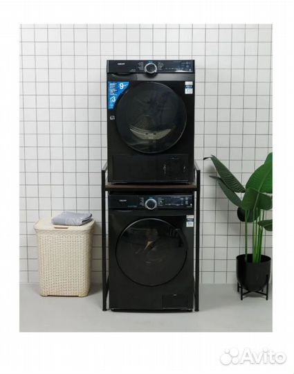 Стеллаж для стиральной машины чёрный