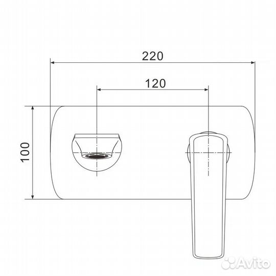 Смеситель для раковины встраиваемый Rose R13H R1341H, черный