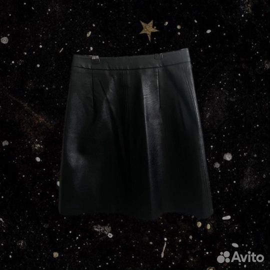 Кожаная юбка мини