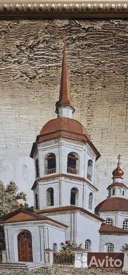 Картина на бересте Преображенская церковь