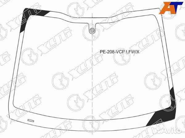 Стекло лобовое peugeot 208
