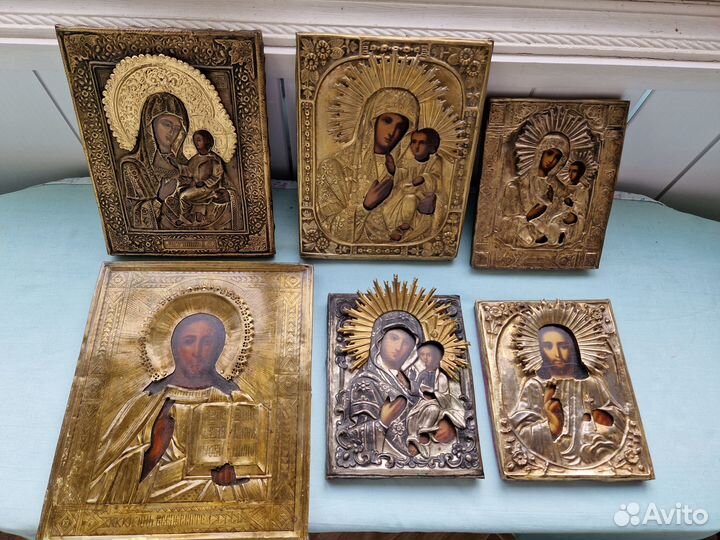 Старинные иконы 19 век под оклад, киот, лампаду