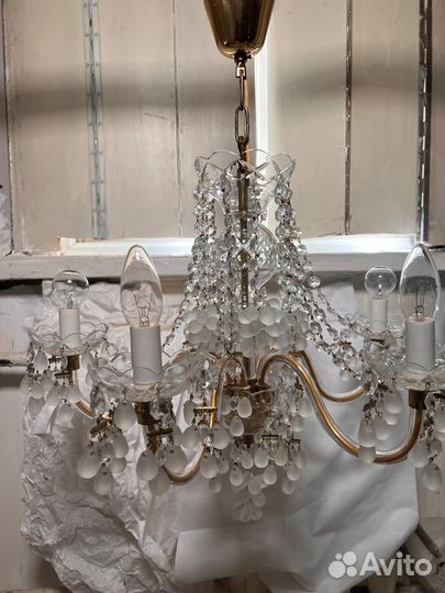 Люстра хрустальная чехословакия