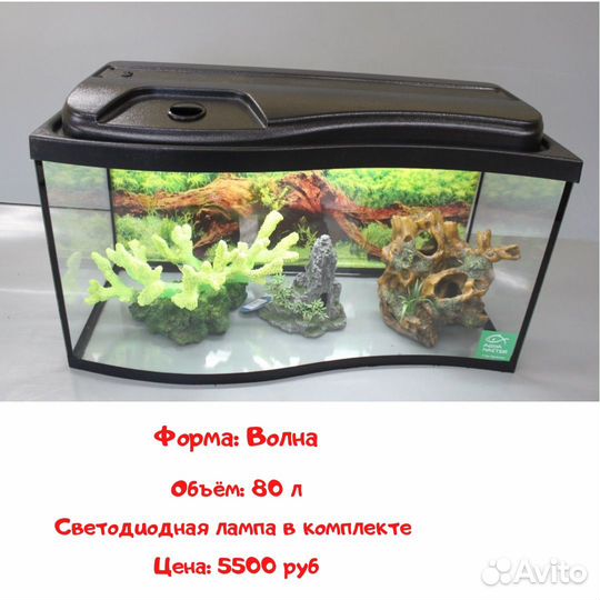 Аквариум с крышкой и подсветкой. Новый