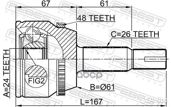 Шрус внешний toyota camry V40 0110-ACV30A48 011