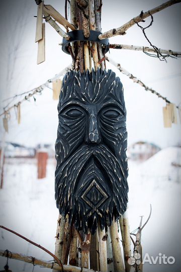 Маска декоративная, языческая - украшение на стену