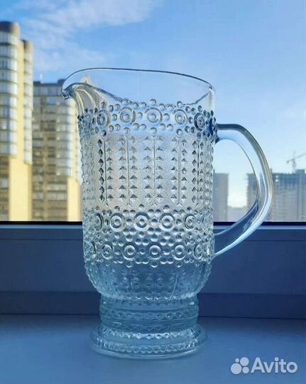 Кувшин для напитков Чехословакия, фужеры хрусталь