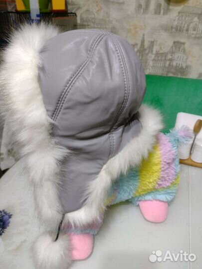 Шапка ушанка женская 56-58