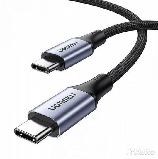 Кабель ugreen US535 1м серый космос USB-C to USB