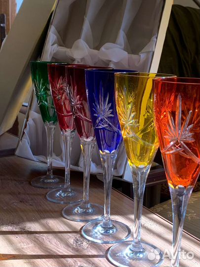 Фужеры цветной хрусталь Германия