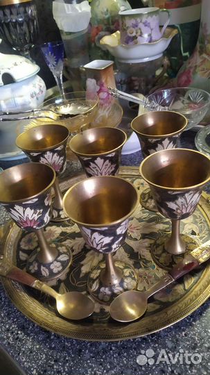 Поднос и 6 рюмок Индия
