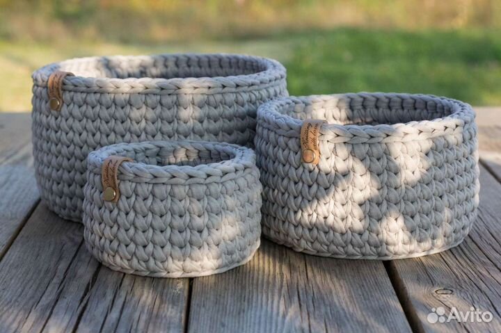 Корзины из трикотажной пряжи, набор