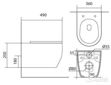 Унитаз Aquatek Европа с инсталляцией опа cmp014