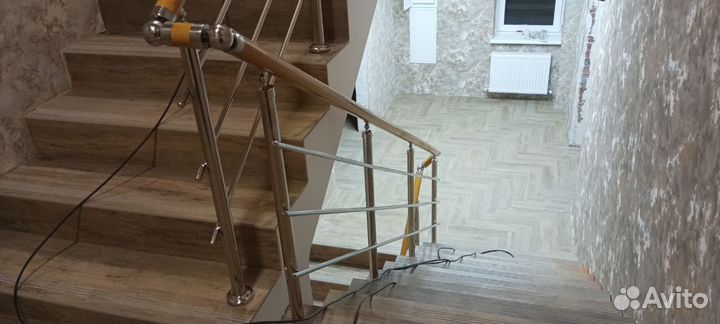 Перила со стеклом, нерж, пвх под заказ