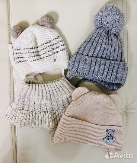 Шапочки осень/зима на малыша до 9 месяцев