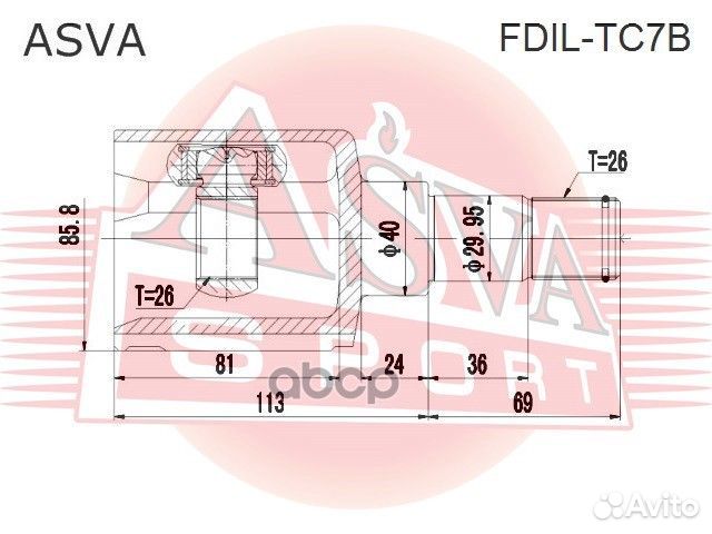 ШРУС внутренний перед лев fdiltc7B asva