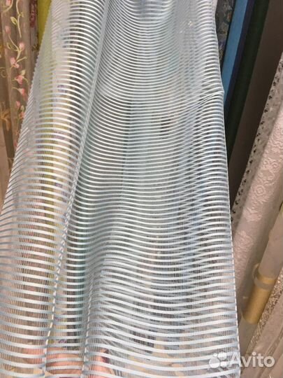 Тюль бирюзовый, остаток 4,1м