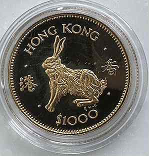 Монета Золото Гон Конг Кролик