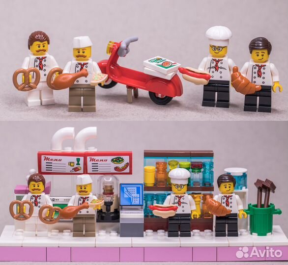 Lego City минифигурки повара, кухня