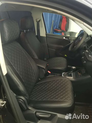 Авточехлы из экокожи ромб на Volkswagen Tiguan 1