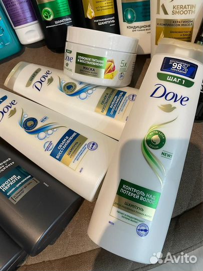 Шампунь,бальзам,маска Dove+бумага zewa(2шт)