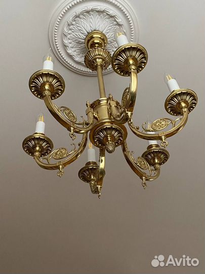 Люстра потолочная латунь