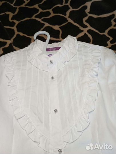 Блузка белая для девочек 140