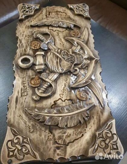 Нарды резные дубовые паук и скорпион