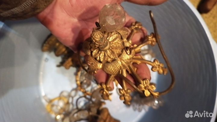 Люстра бронза старинная