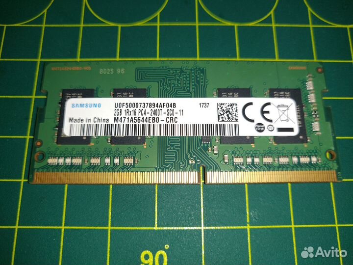 Samsung 2 гб 1rx16 pc4-2400t-sco-11