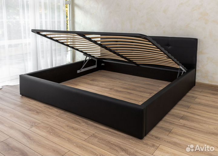 Кровать с подъемным механизмом 200х200 Роза черная