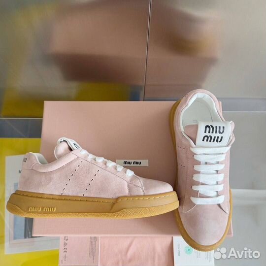 Кроссовки из замши Miu Miu