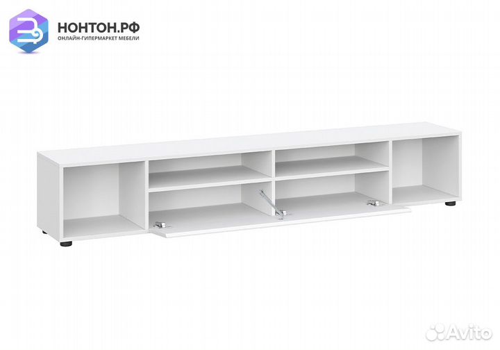 Тумба для тв Грейс белая текстурная