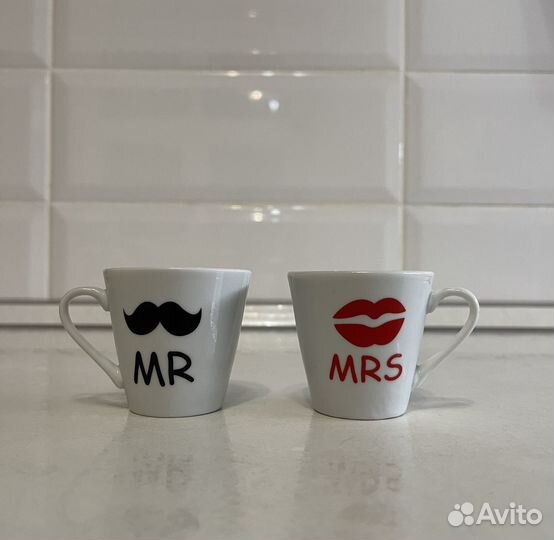 Чашки для кофе MR & MRS Цена за всё