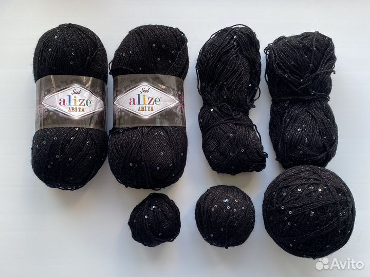 Пряжа Alize abiye sal черная пакетом