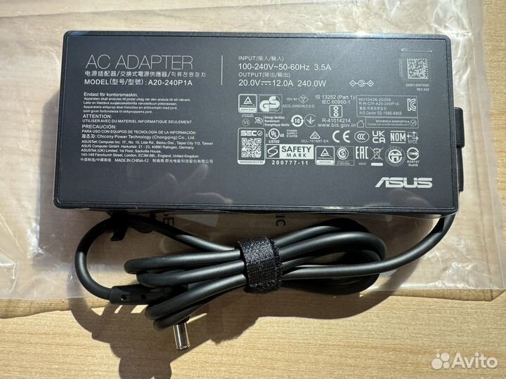 Блок питания к Asus 20V 12A 240W 6.0 a20-240p1a