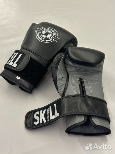 Боксерские перчатки skill boxing 14 16 oz ч-серые