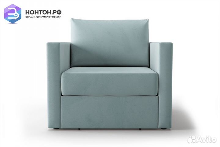 Кресло выкатное Берг микровелюр бирюзовый