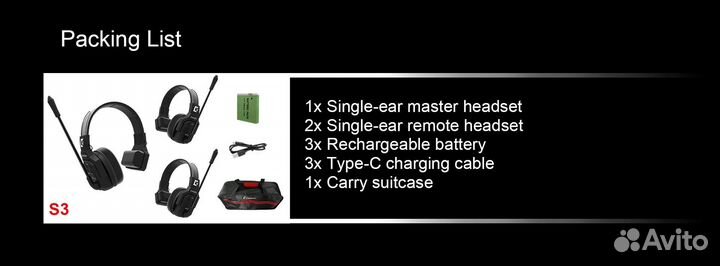 Беспроводной интерком ckmova Wicom E S3 3 абонента